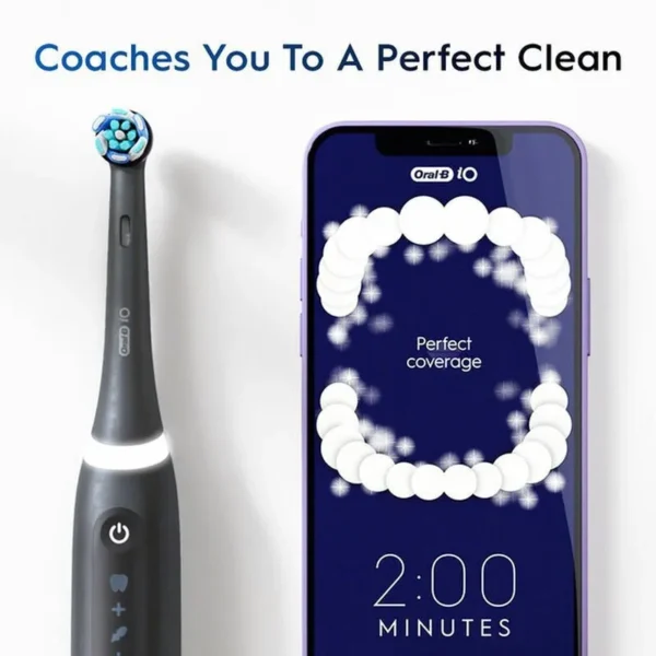 Oral-B iO5 Electric Toothbrush Rechargeable 3D Teeth Whitening Smart 5 Modes Ultimate Clean Replacement Brush Head Travel Case - Image 4
