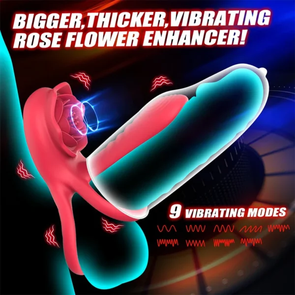 Penis Ring Vibrator Nine-frequency Dual Motor Two-point Vibration Delayed Ejaculation Enlarged Erection Sex Toy For Couples - Image 2